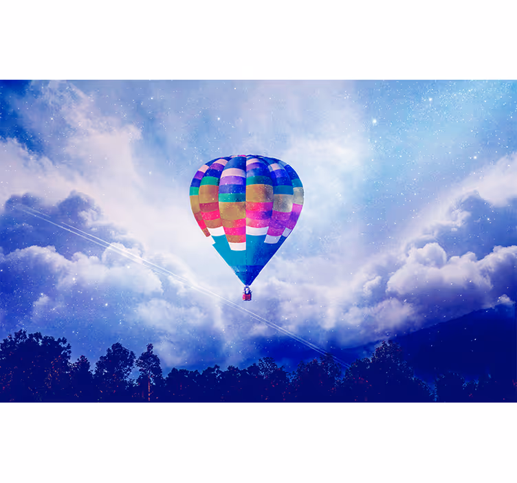 Kleurrijke luchtballon fotobehang lucht - TenStickers