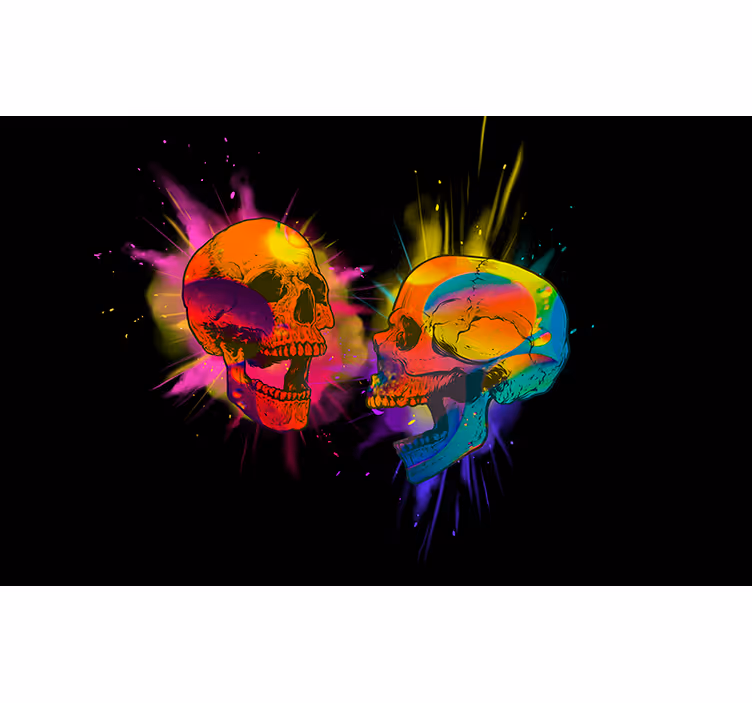 Liefde Fotobehang punk kleurrijke schedels - TenStickers