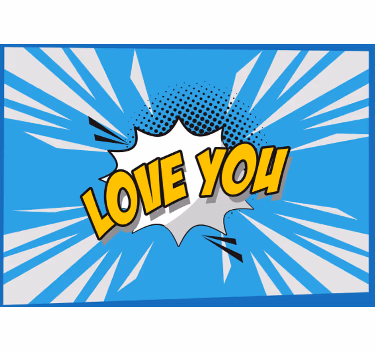 Ik hou van je bericht explosie fotobehang liefde - TenStickers