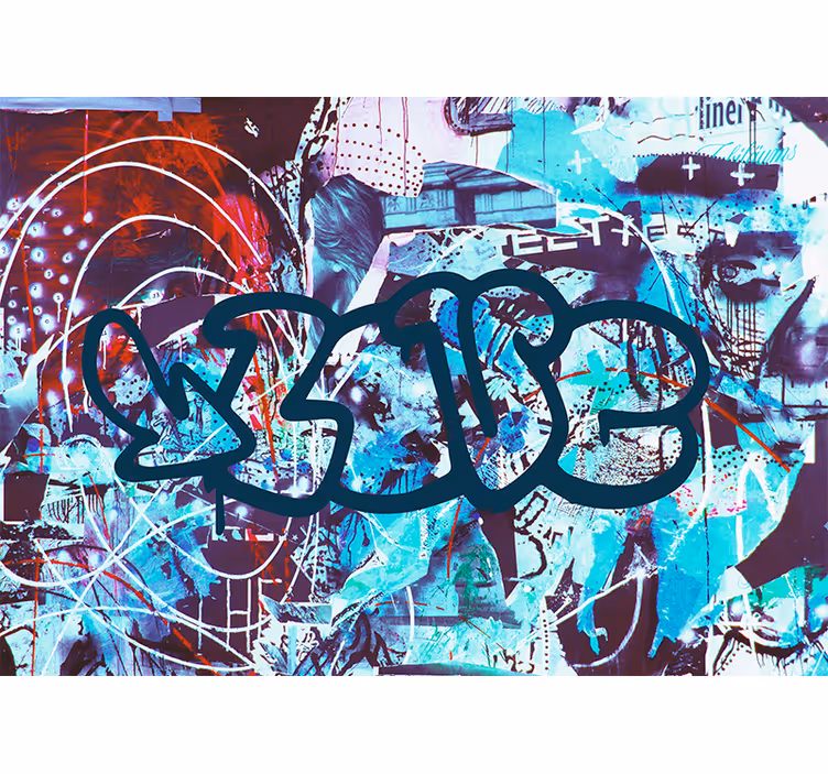 Kleurrijke stedelijke straatkunst graffiti fotobehang - TenStickers
