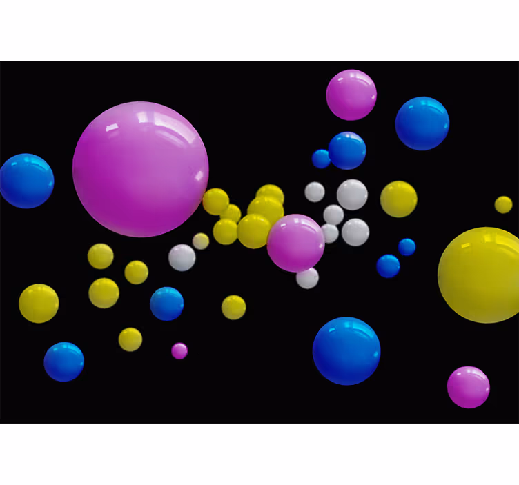 Abstract fotobehang vloeiende kleurrijke bollen - TenStickers