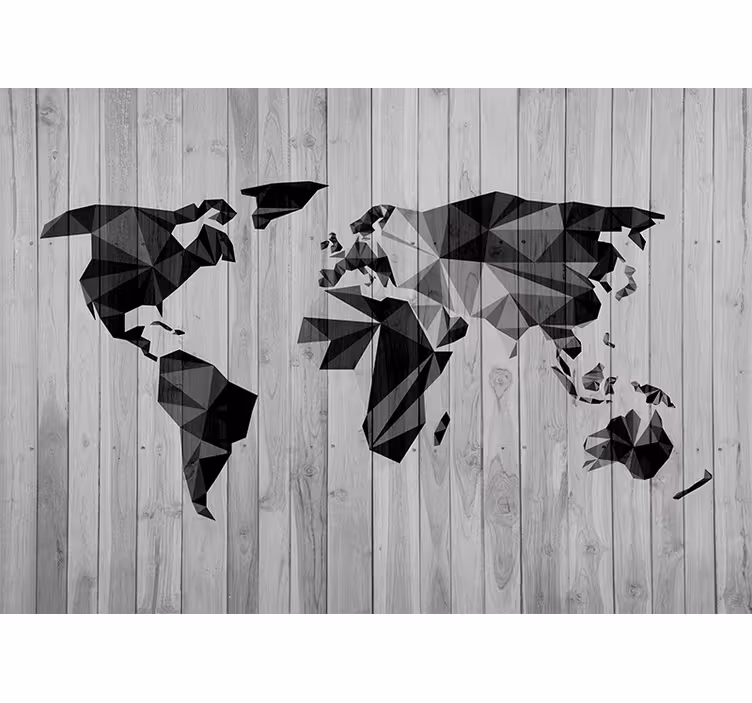 Geometrische wereldkaart fotobehang wereldkaart - TenStickers