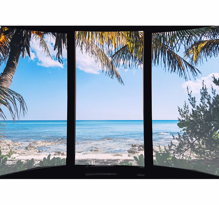 Fotobehang strand rustige oceaanuitzicht - TenStickers