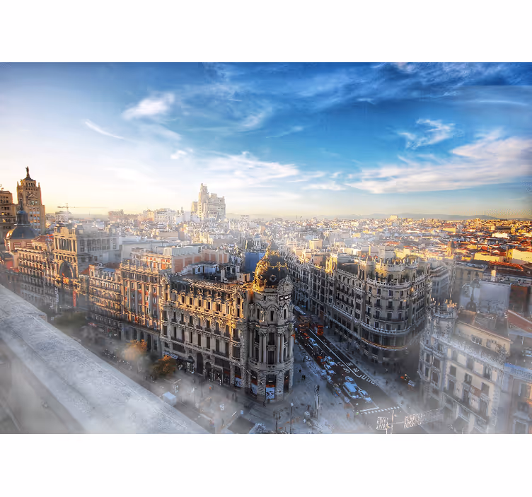 Fotobehang madrid stadsgezicht uitzicht - TenStickers