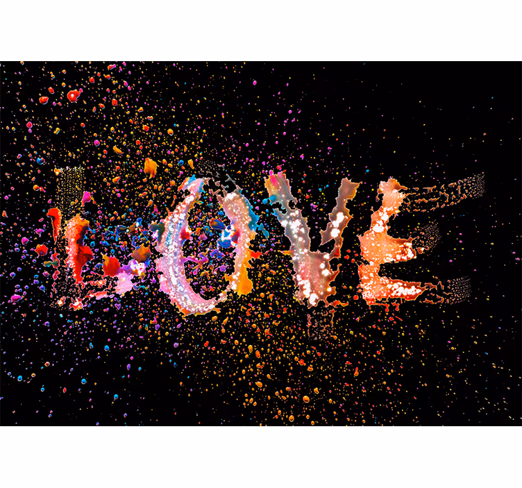 Liefde foto behang Veelkleurige liefde explosie - TenStickers