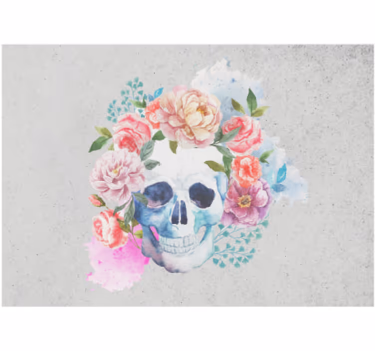 Bloemenschedelkunst fotobehang dieren - TenStickers