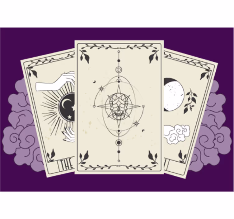 Tarotkaart abstract fotobehang tekst - TenStickers