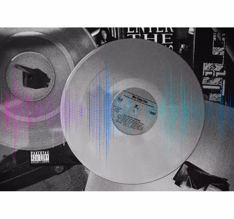 Vinyl geluidsgolven fotobehang muziek - TenStickers