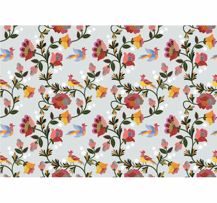 Kleurrijk bloemenpatroon fotobehang bloemen - TenStickers