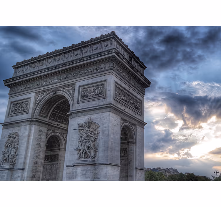 Uitzicht op de arc de triomphe fotobehang Parijs - TenStickers
