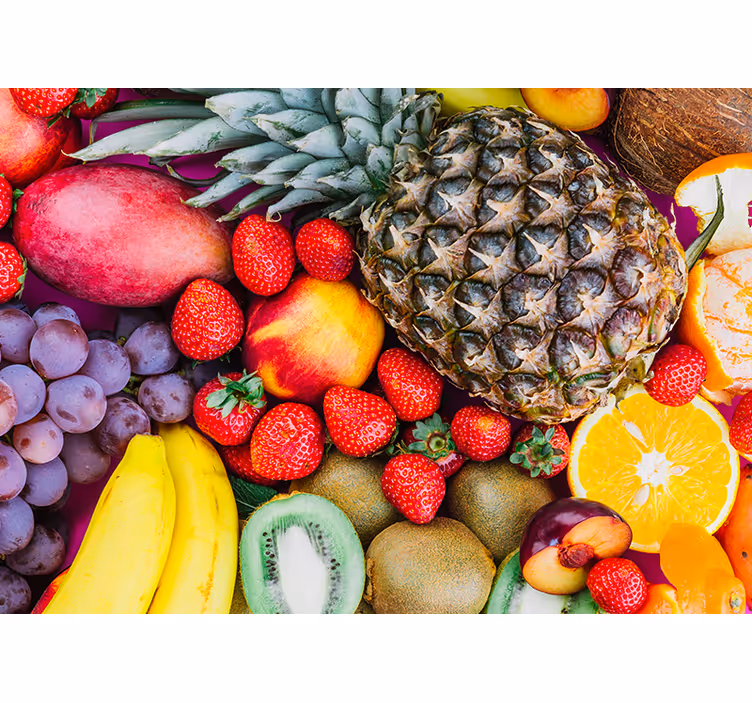 Fotobehang bloemen levendige fruitmix - TenStickers