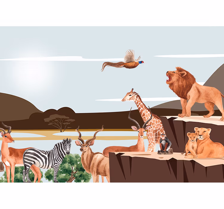 Fotobehang dieren majestueuze dierenverzameling - TenStickers