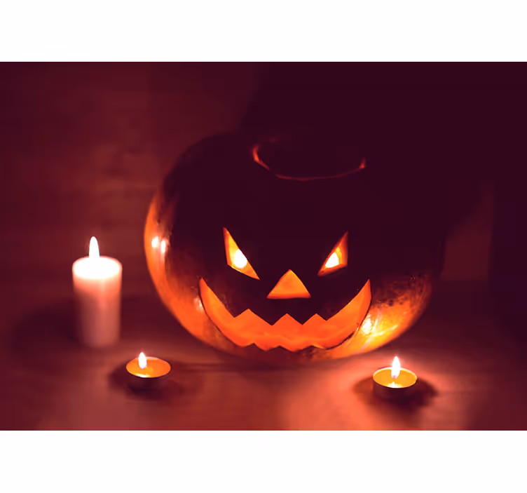 Enge pompoengloed fotobehang halloween - TenStickers