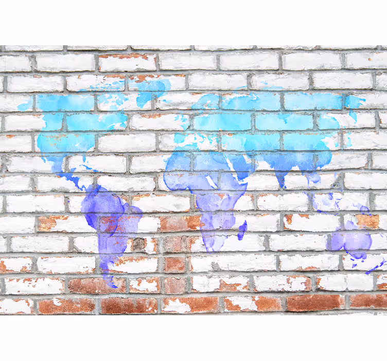 Fotobehang wereldkaart wereldkaart spetter - TenStickers