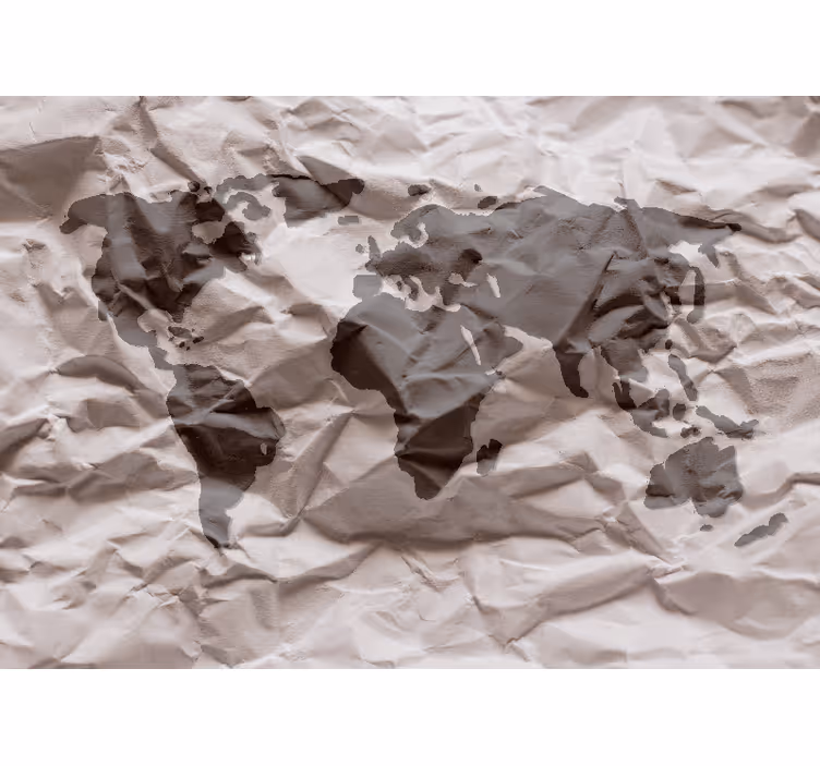 Geografische wereldomtrek fotobehang wereldkaart - TenStickers