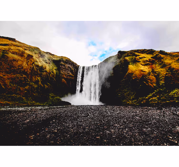 Majestueuze watervalscène foto behang waterval - TenStickers