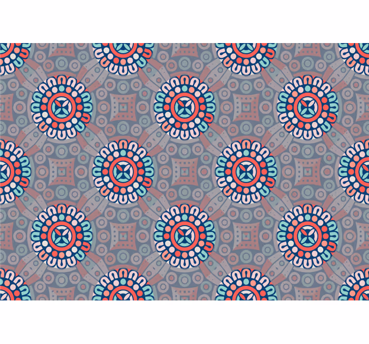 Geometrische bloemenpatronen fotobehang ander print - TenStickers