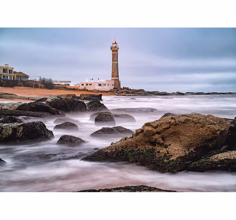 Fotobehang landschap vuurtoren aan zee - TenStickers