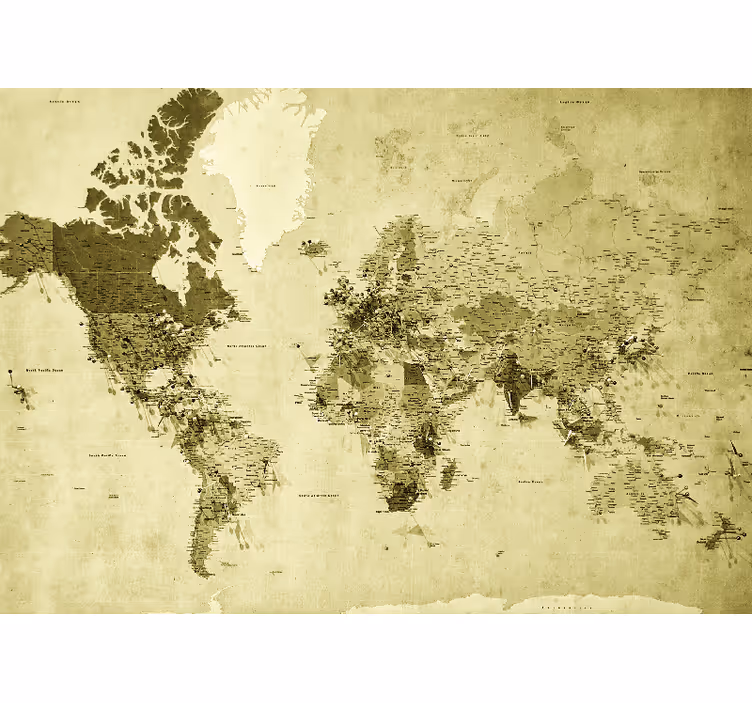Fotobehang wereldkaart retro globe kaart - TenStickers