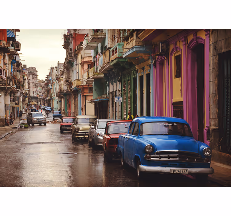 Havana straatbeeld fotobehang steden en landen - TenStickers