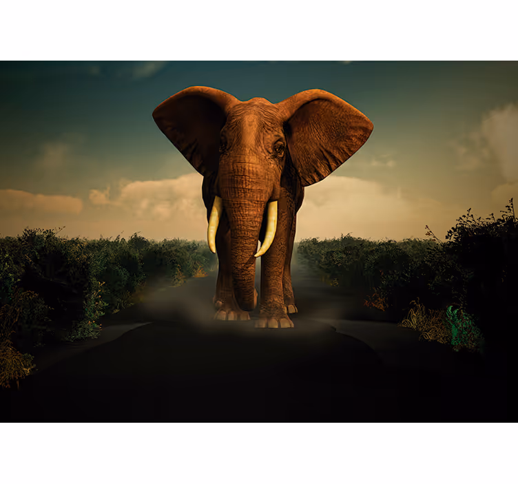 Fotobehang dieren majestueuze olifant - TenStickers