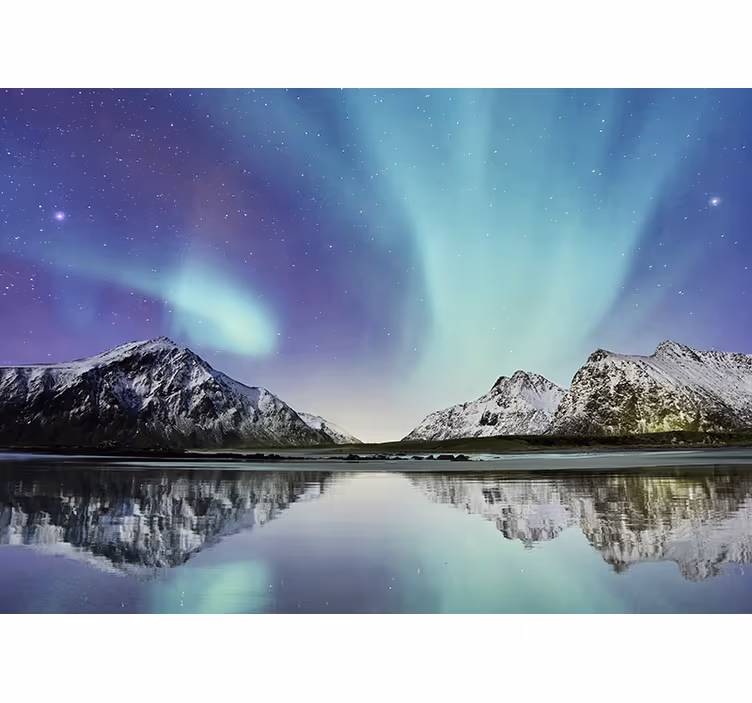 Plafond foto behang Noorderlicht meer - TenStickers