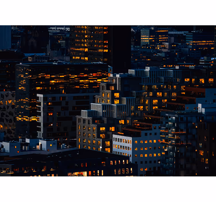 Fotobehang steden en landen verlichte stedenscènes avonden - TenStickers