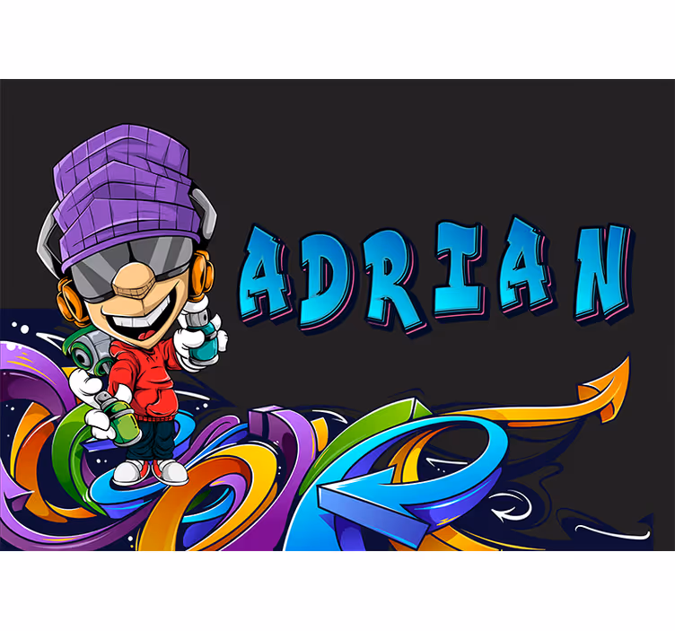 Graffiti fotobehang coole cartoon karakter - TenStickers