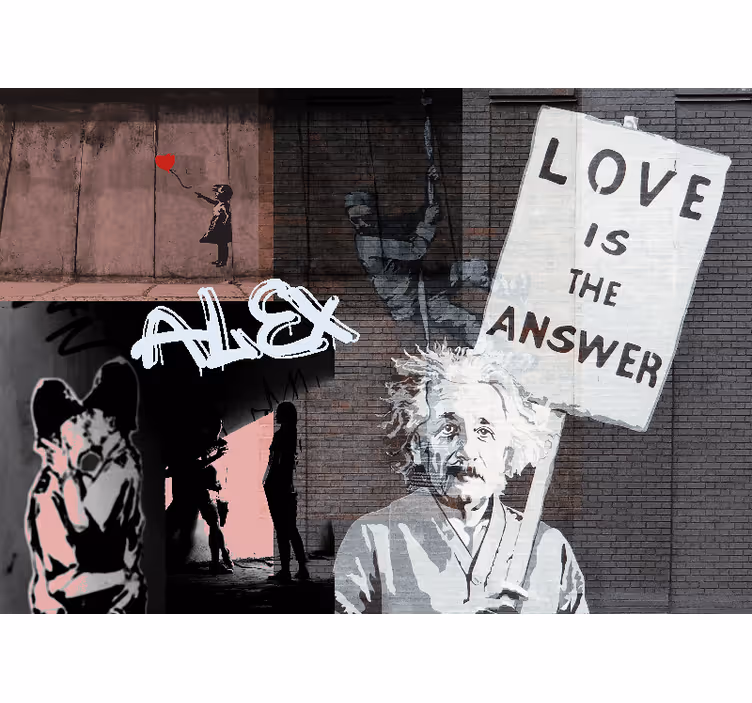 Liefde is het antwoord graffiti fotobehang - TenStickers