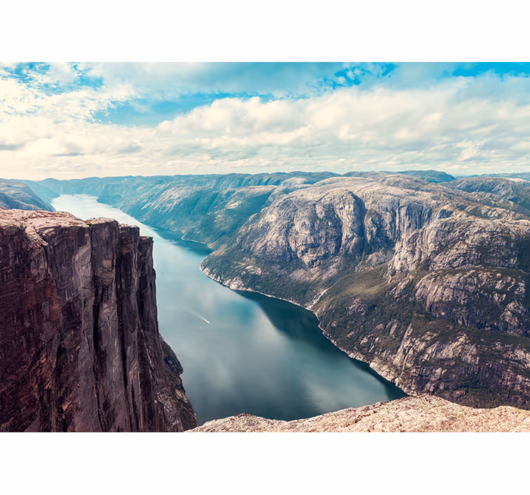 Fotobehang landschap grand fjord perspectief - TenStickers