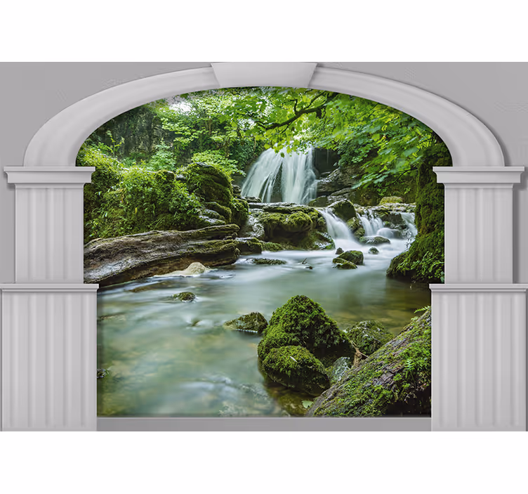 Foto behang natuur vriendelijke waterval scene - TenStickers