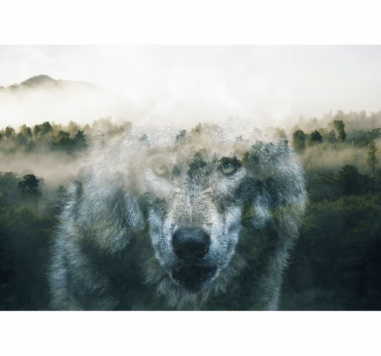 Fotobehang dieren koninglijke wolf portret - TenStickers