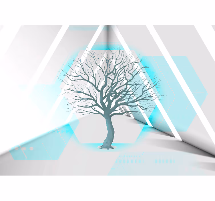 Geometrisch boomontwerp bomen fotobehang - TenStickers