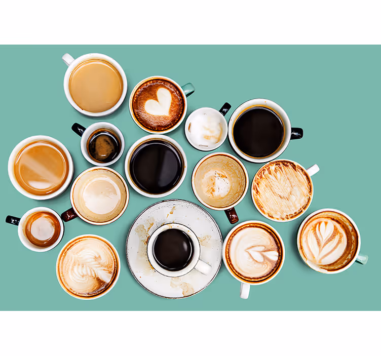 Fotobehang tekst koffiemok collectie - TenStickers