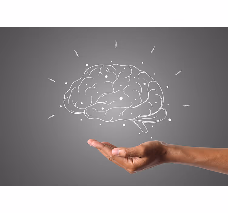 Visualisatie van hersenconcepten fotobehang tekst - TenStickers