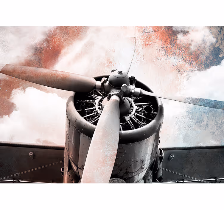 Vintage vliegtuigpropeller fotobehang voertuigen - TenStickers