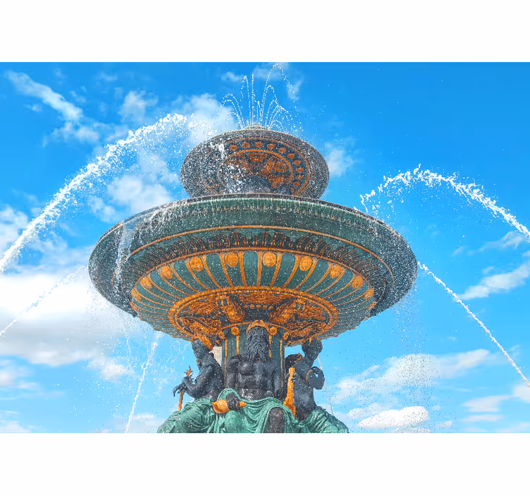 Majestueuze fonteinsculptuur fotobehang steden en landen - TenStickers