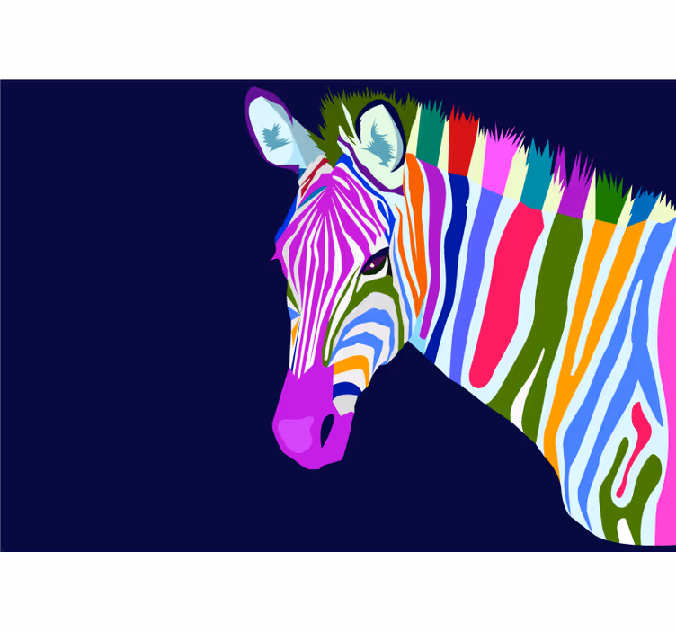 Veelkleurige zebra fotobehang dieren - TenStickers