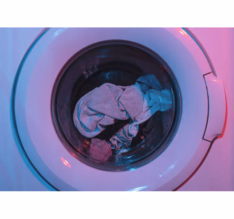 Wasmachine draait retro fotobehang - TenStickers