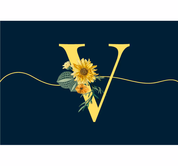 Zonnebloem initiële elegantie fotobehang bloemen - TenStickers