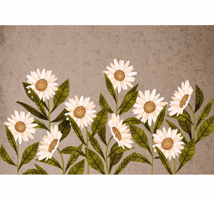 Charmante madeliefjes arrangement fotobehang bloemen - TenStickers