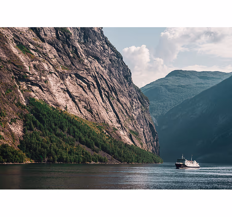 Fotobehang landschap majestueus fjordlandschap - TenStickers