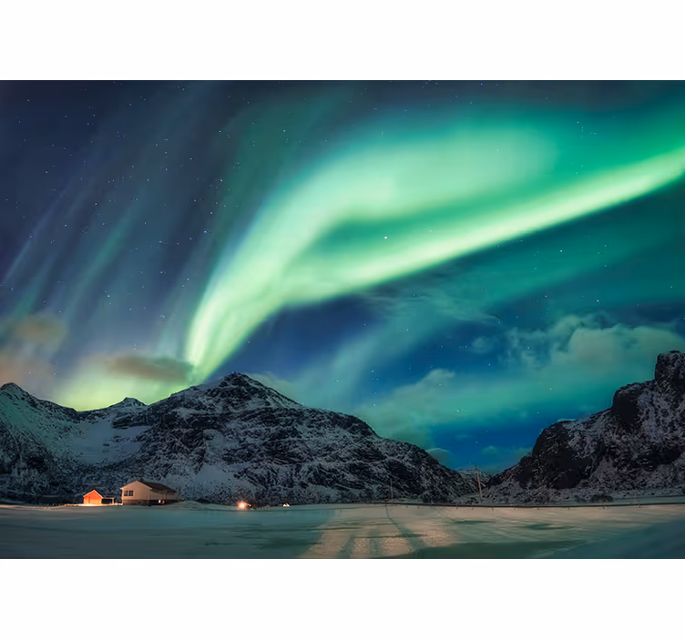 Foto behang natuur noorderlicht spectakel - TenStickers