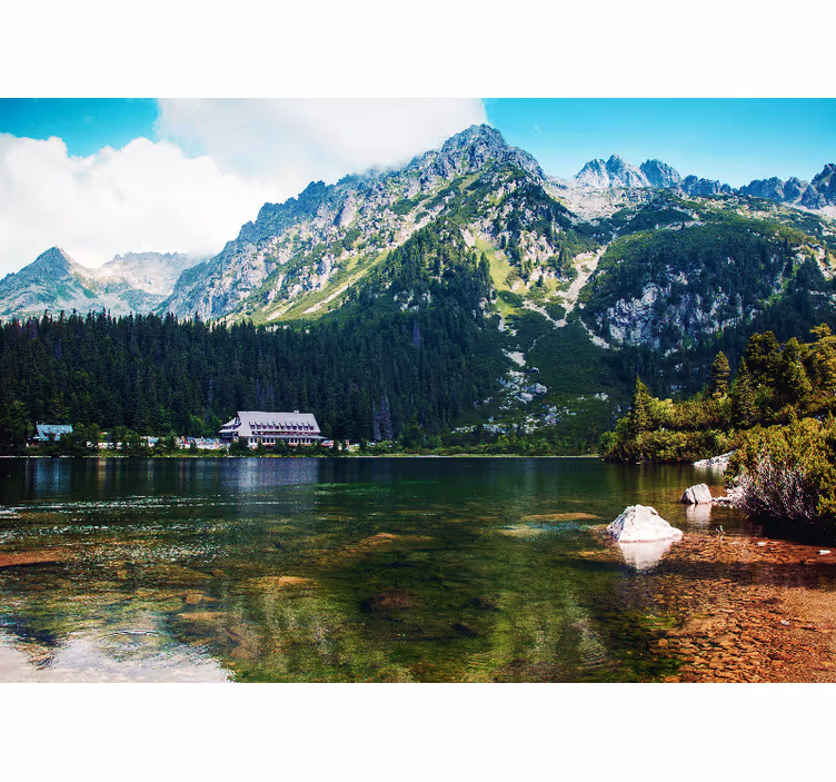 Fotobehang landschap bergmeer scenery - TenStickers