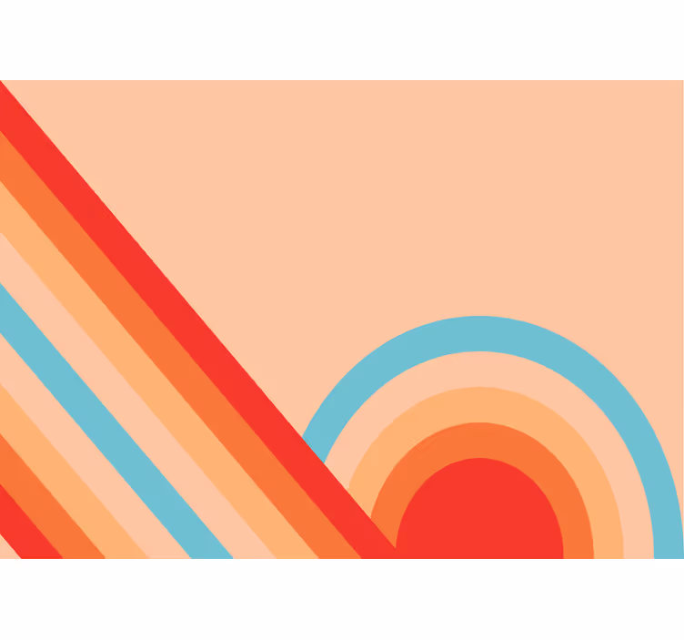 Fotobehang lijnen retro geometrische patronen - TenStickers