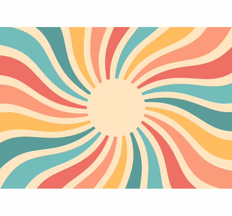 Abstract fotobehang stralende kleuren golven - TenStickers
