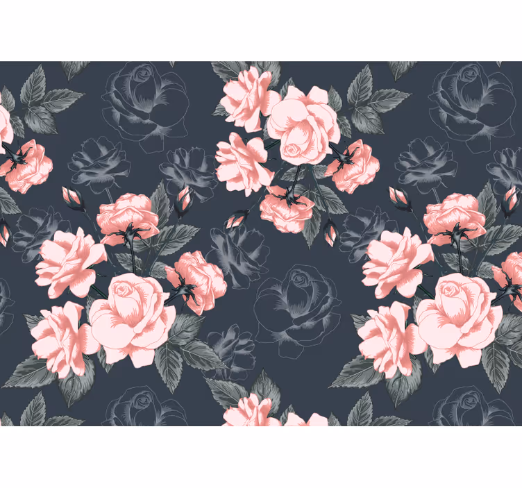 Fotobehang bloemen elegante rozenbloesems - TenStickers