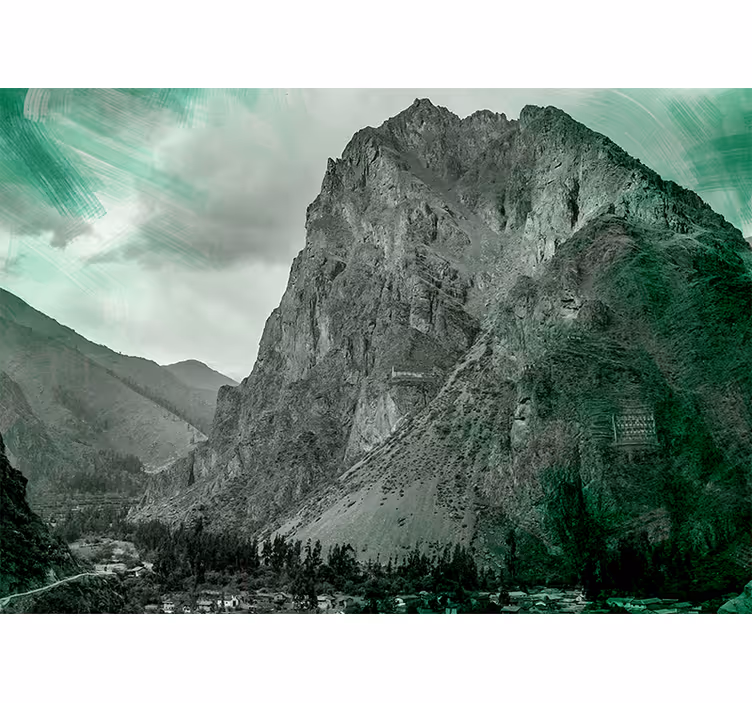 Foto behang bergen majestueuze groene bergen - TenStickers