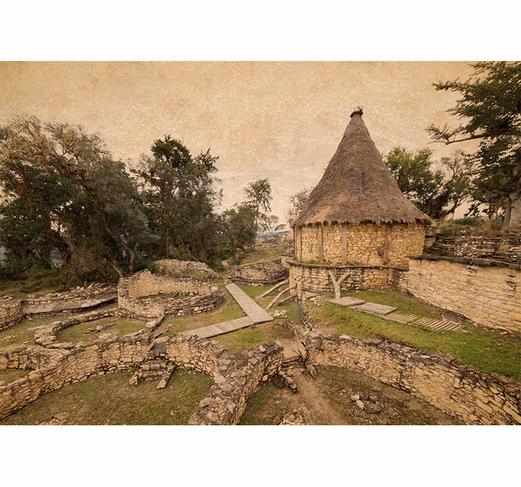 Fotobehang landschap oude structuur landschap - TenStickers