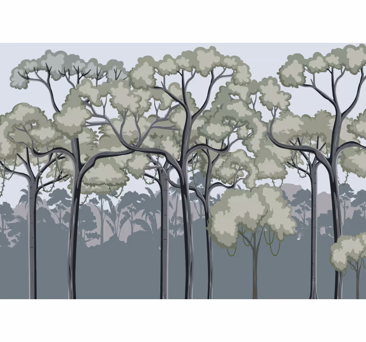 Foto behang bos serene boomkruin - TenStickers